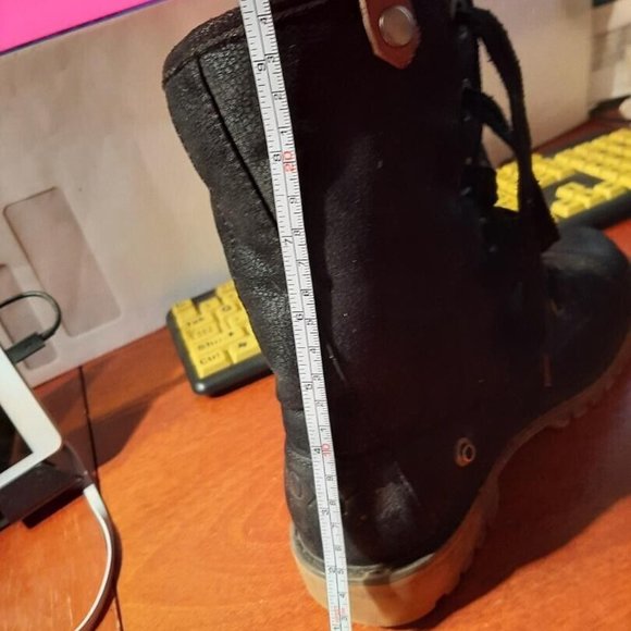 Roxy Fold Over Lace Up BRUNA Combat Boots Black Faux Fur Lined Size 9 Prelove - Picture 8 of 8